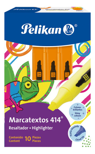 Marcatextos Pelikan 30160004 414 Naranja C10 Pzas /vc