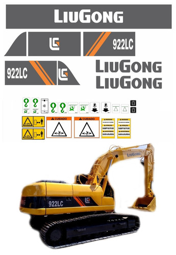 Kit Adesivos Escavadeira Liugong 922lc 922 Lc Ca-00453 Mq