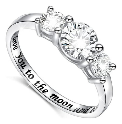 Anillos De Promesa - 925 Sterling Silver Cz Engagement Weddi