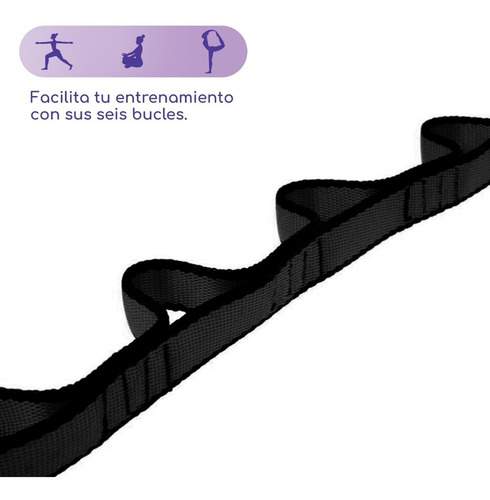 Banda De Estiramiento Yoga Y Pilates Mejora Tus Ejercicios Color Negro