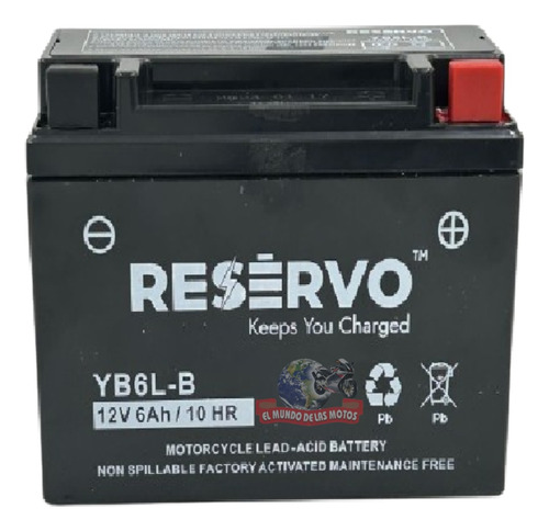 Bateria Reservo Yb6l-b Mundomotos.uy