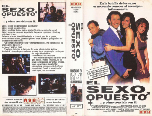 El Sexo Opuesto Vhs Arye Gross Courteney Cox Kevin Pollak