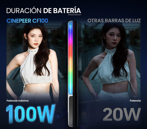 Vara Luminosa Luz Led Rgb Zhiyun Cinepeer Cf100 Profesional Camara Video Estructura Blanco