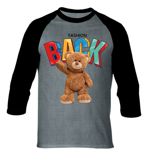 Camiseta Oso Bear Back Camibuso Raglan Serie Fashion