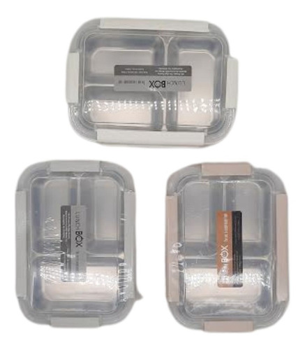 Imagen 4 de 6 de Lunchera Termica Vianda Conservadora 3 Espacios Acero Inox