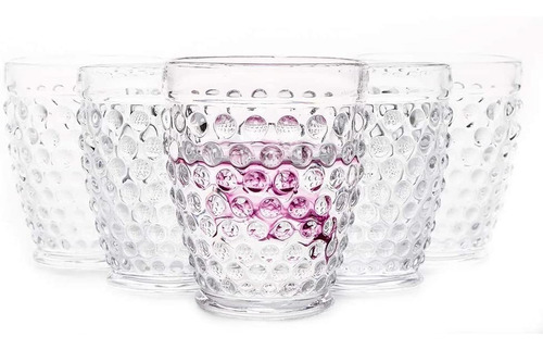 Set X 6 Vaso De Vidrio Labrado | Burbujas | 250 Ml