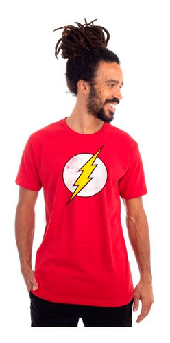 Camiseta Masculina Logo The Flash Super Heróis - Dc Comics