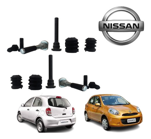 Imagem 2 de 12 de Par Reparo Pino Guia Pinça De Freio Dianteiro Nissan Versa