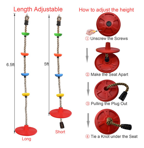 Juego De Cuerda De Escalada Y Asiento De Disco Para Niños