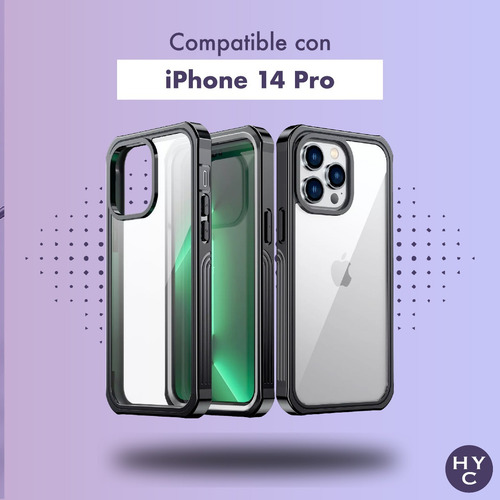Imagen 6 de 10 de Funda Compatible iPhone 14 Pro Alto Impacto + Vidrio