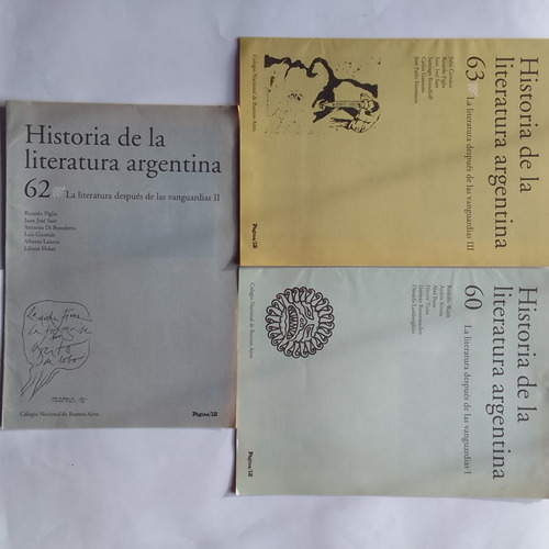 Historia De La Literatura Argentina 3 Ítems Colegio Nacional