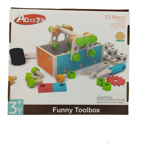 Imagen 7 de 10 de Acool Caja De Herramientas 50 Pcs Madera Didactico 7645
