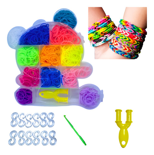 Loom Band Gomitas Colores Set Para Armar Pulseras C/ Estuche