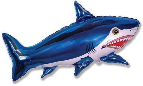 La Globos  -blu Las Shark De Lamina Mylar Globo De Latex  