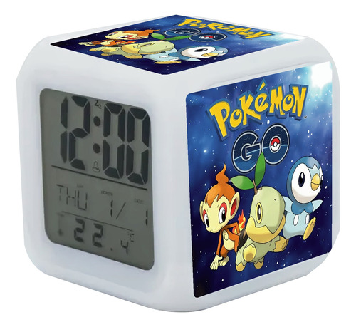 Reloj Despertador Pokemon Go Con Luz Led