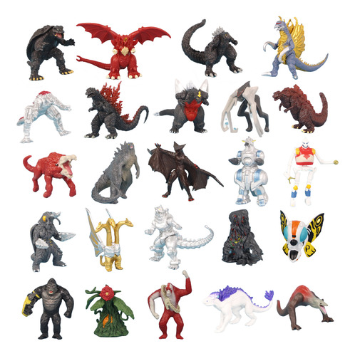 Mini Figuras 24 Pzas 3-6 Cm Godzilla Kong Monstruos Kaijus