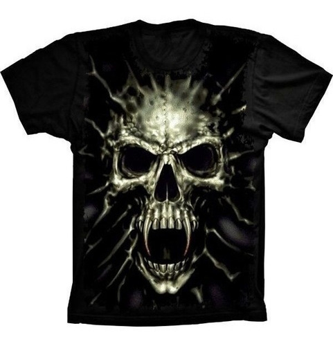 Camiseta Estilosa 3d Fullprint Skull Vampiro