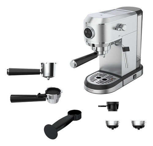 Cafetera Expresso 3 En 1 Multicapsula Profesional Espumador Gris