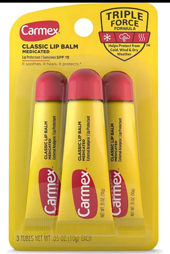 Carmex Classic Lip Balm Pack Por 3.. Traído De Usa