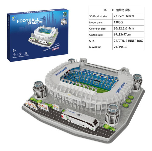 Puzzle 3d Estadio Santiago Bernabeu Real Madrid Nanostad