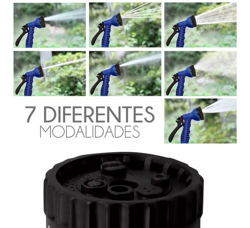 Manguera Expandible Flexible 15 Metros Con Aspersor Jardin Color Azul