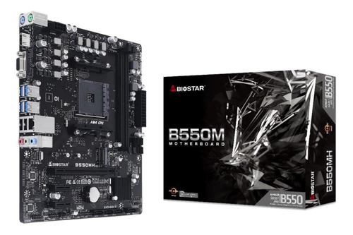 Placa Mãe Biostar B550mh Chipset B550 Amd Am4 Matx Ddr4 Cor Preto