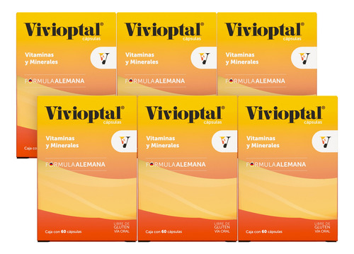 Vivioptal Vitaminas Y Minerales 60 Cápsulas (6 Piezas) Sabor Sin Sabor