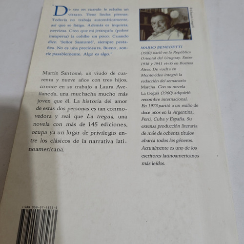 Libro,la Tregua,mario Benedetti, Sudamericana, Caballito (Usado)