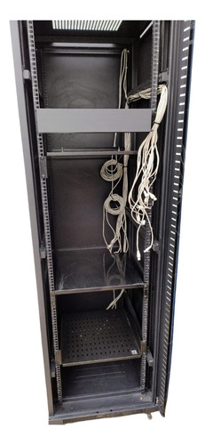 Gabinete De Red 42ur 10341 Con Cables De Red Rj45 Y Repisas Negro (Usado)