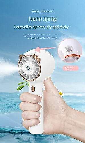 Ventilador De Mano Con Nebulización Usb Recargable Blanco