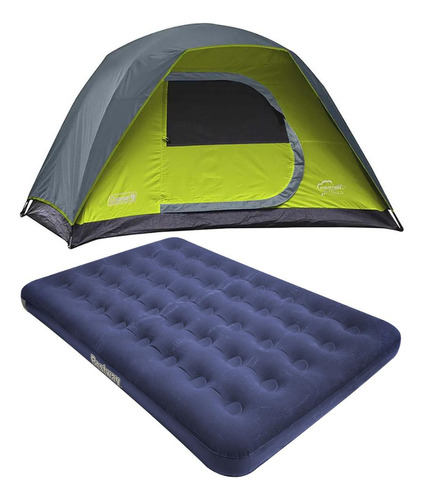 Barraca Camping 4 Pessoas Coleman + Colchao Inflavel Casal