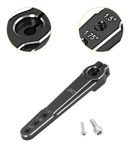 Brazo Servo De 25t, Servo De Metal Para Rc, Brazo Negro