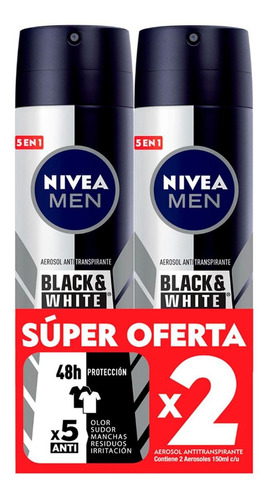 Nivea Men Desodorante Hombre Invisible For Black & White Spr