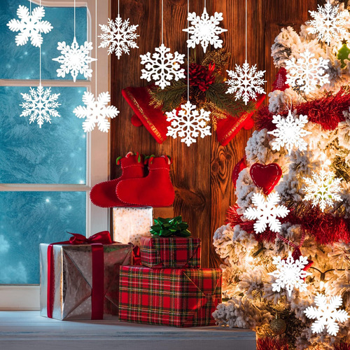Miahart 40 Pack Christmas White Snow Alakake Atornes