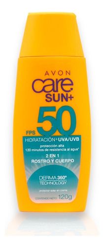 Protector Solar 2 En 1 Para Rostro Y Cuerpo Fps 50 Avon Care