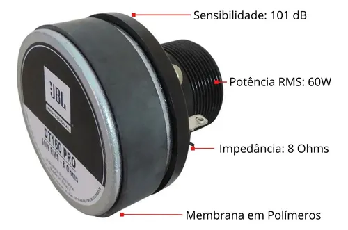 Driver Jbl Dt160 Pro Selenium 60w Rms 8 Ohms Par | MercadoLivre