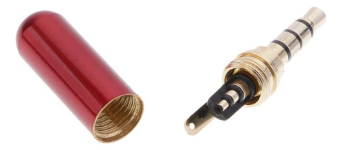 1 Piece De Conector De 3,5mm De 1/8'' Soldadura Mic Rojo