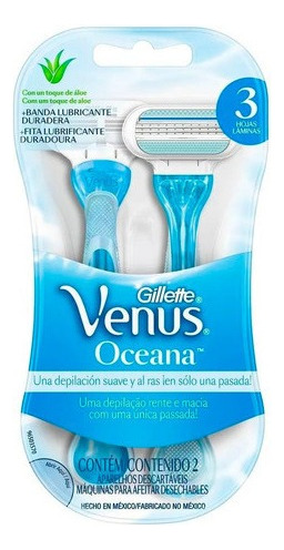 Afeitadora Gillette Mujer Venus Oceana Descartable X 2