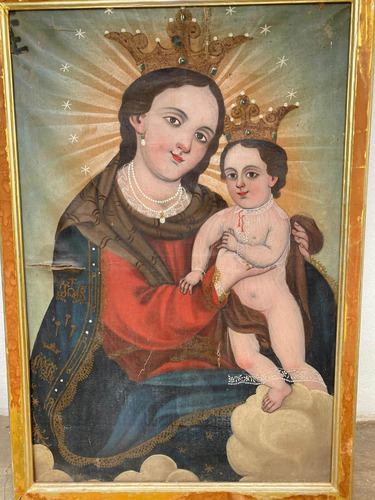 Cuadro Decorativo Arte Sacro Religioso Antigüedades Virgen 