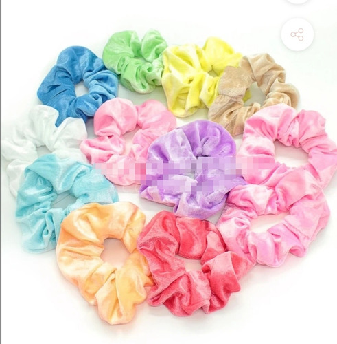 Colet Scrunchies Grandes Colores Pastel Plush 6 Unidades 