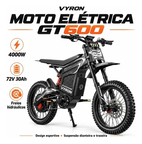 Gt600 Moto Elétrica Off Road 4000w 80km/h Vyron Terracota 1.49 0.33 0.77 M