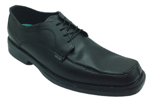 Zapato Maxi Formal De Vestir Hombre Negro Piel Suela Cosida 