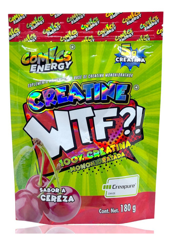 Creatina Creapure Monohidratada Wtf Cereza 180 G Comics Ener