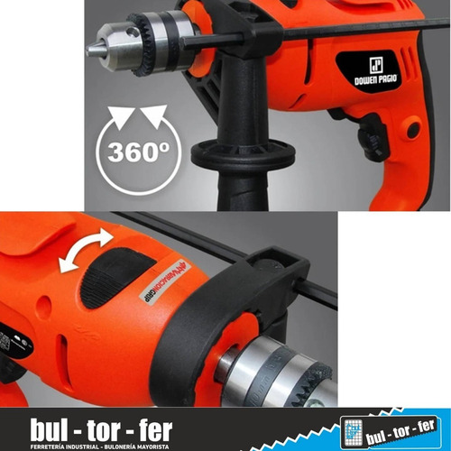Imagen 4 de 6 de Taladro Percutor Dowen Pagio 10mm Veloc Variable 550w