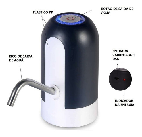 Imagem 4 de 5 de Bebedouro Bomba Elétrica P Garrafão Galão Água Recarregável
