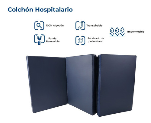 Imagen 3 de 4 de Colchón Hospitalario Seccionado Para Cama Hospital