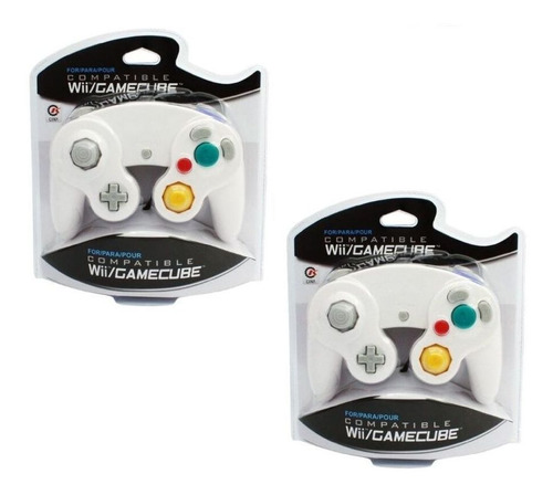 Set De 2 Controles Blancos Con Cable Cirka, Para Nintendo