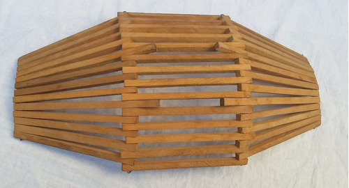 Panera Canasto Madera En Crudo Plegable 33x17cm