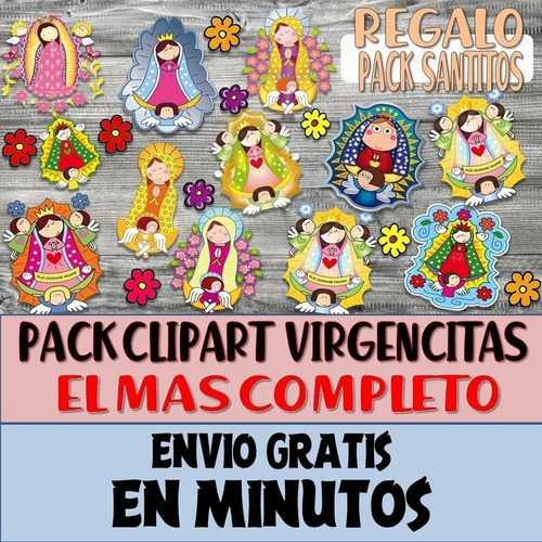 Pack Imágenes Clipart Estampita Virgencita Virgen + Regalo