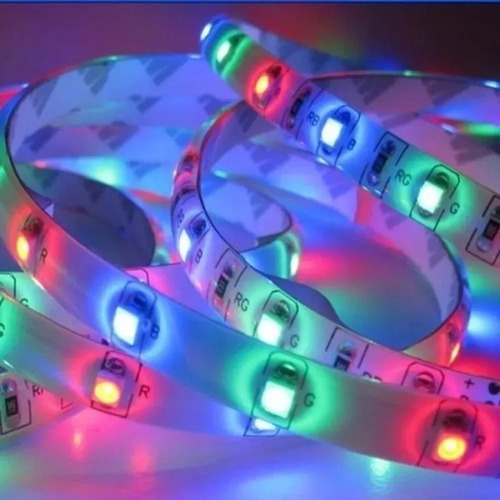 Imagen 4 de 10 de Cinta Luz Led Rgb 5m Adaptador De Corriente + Control Remoto